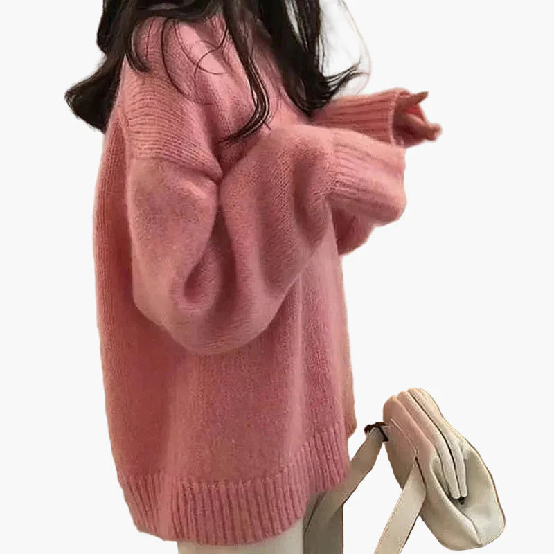 Damen Oversize Pullover Strickpullover – Lässiger Winter Look, Bequem für Alltag und Freizeit