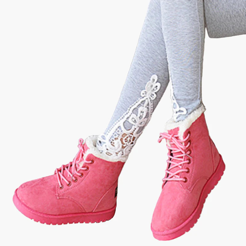 Women's Winter Ankle Boots Cozy Warm with Laces – Outdoor & Everyday Use