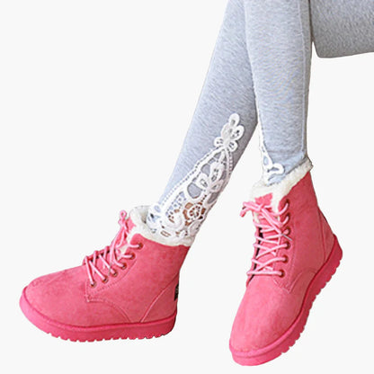 Women's Winter Ankle Boots Cozy Warm with Laces – Outdoor & Everyday Use