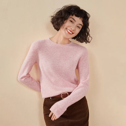 Women's crew-neck sweater, long sleeves, soft material