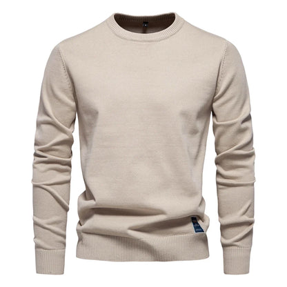 Herren Rundhals Pullover Langarm Basic Strickpullover