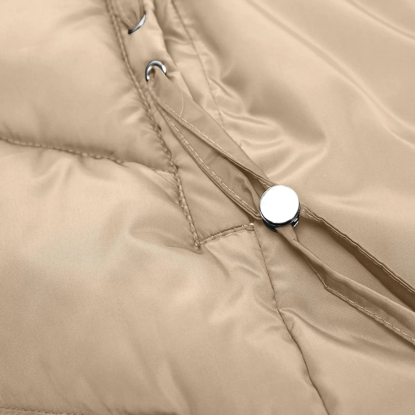 Damen Winter Steppmantel Lang mit Kapuze – Modischer Winddichter Parka für Alltag & Outdoor