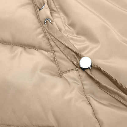 Damen Winter Steppmantel Lang mit Kapuze – Modischer Winddichter Parka für Alltag & Outdoor