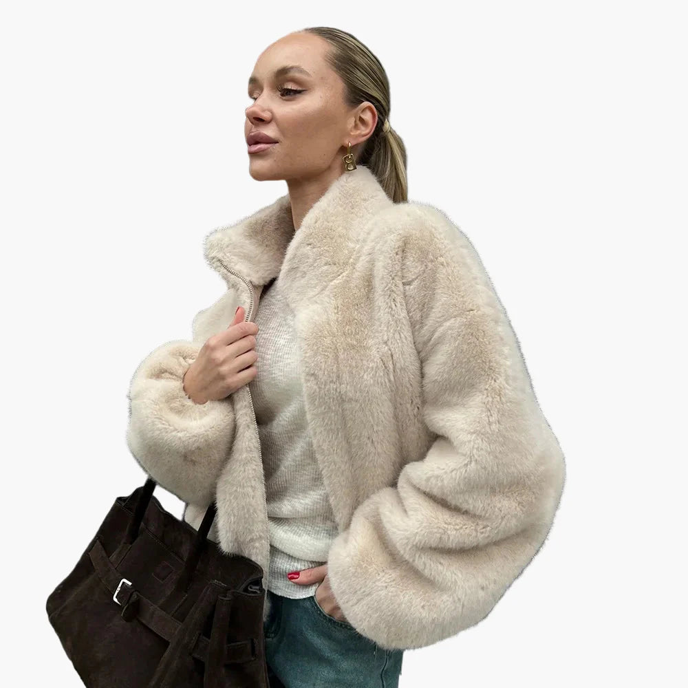 Damen Modische Kurzjacke mit Stehkragen – Eleganter Alltags-Look