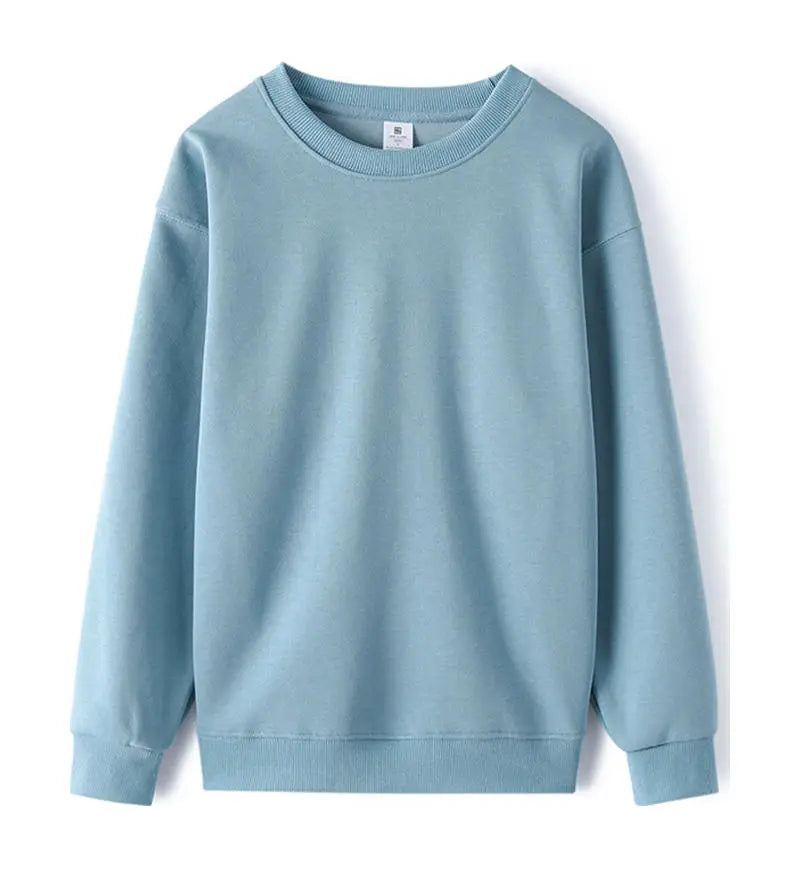 Unisex long-sleeve crew-neck basic sweater in various colors