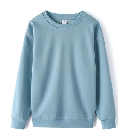 Unisex long-sleeve crew-neck basic sweater in various colors