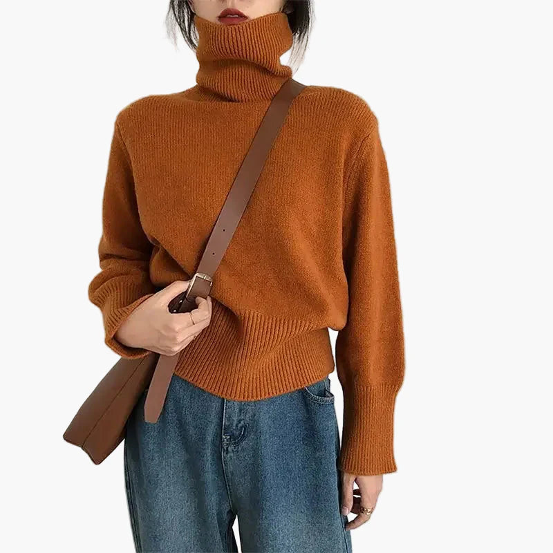 Damen Strickpullover mit Rollkragen – Modischer Herbst & Winter Style für Alltag und Büro