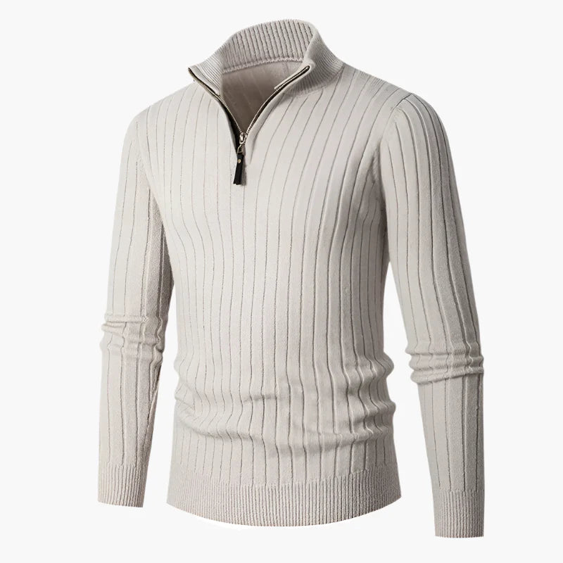 Men's Half-Zip Knit Sweater – Elegant Casual and Business Style
