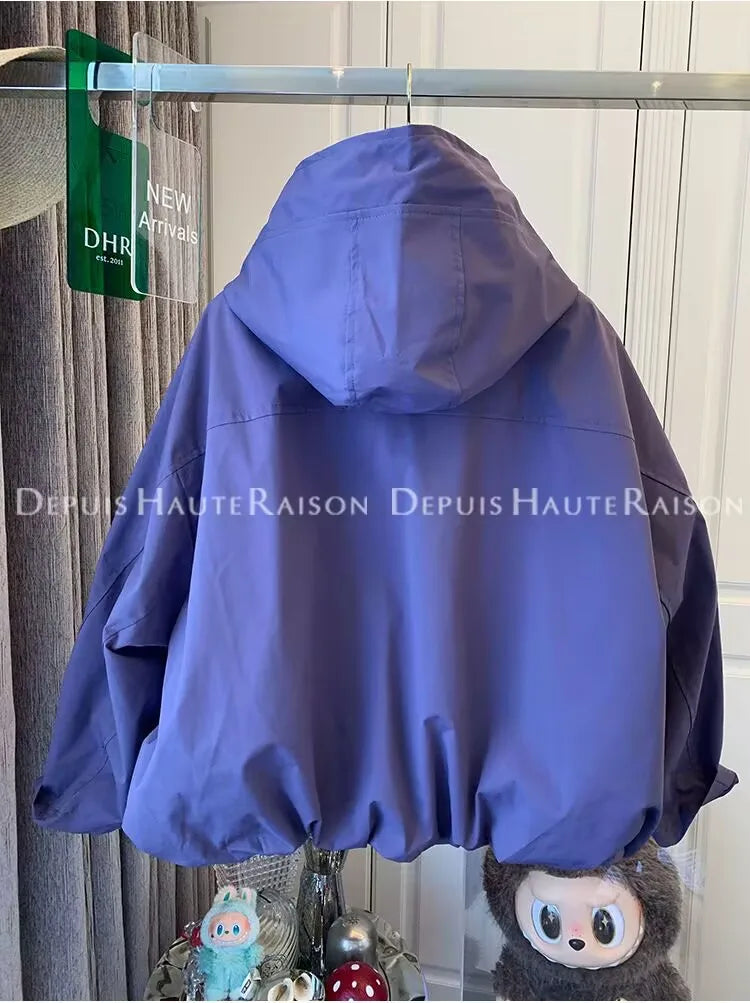 Damen Übergangsjacke mit Kapuze und Reißverschluss