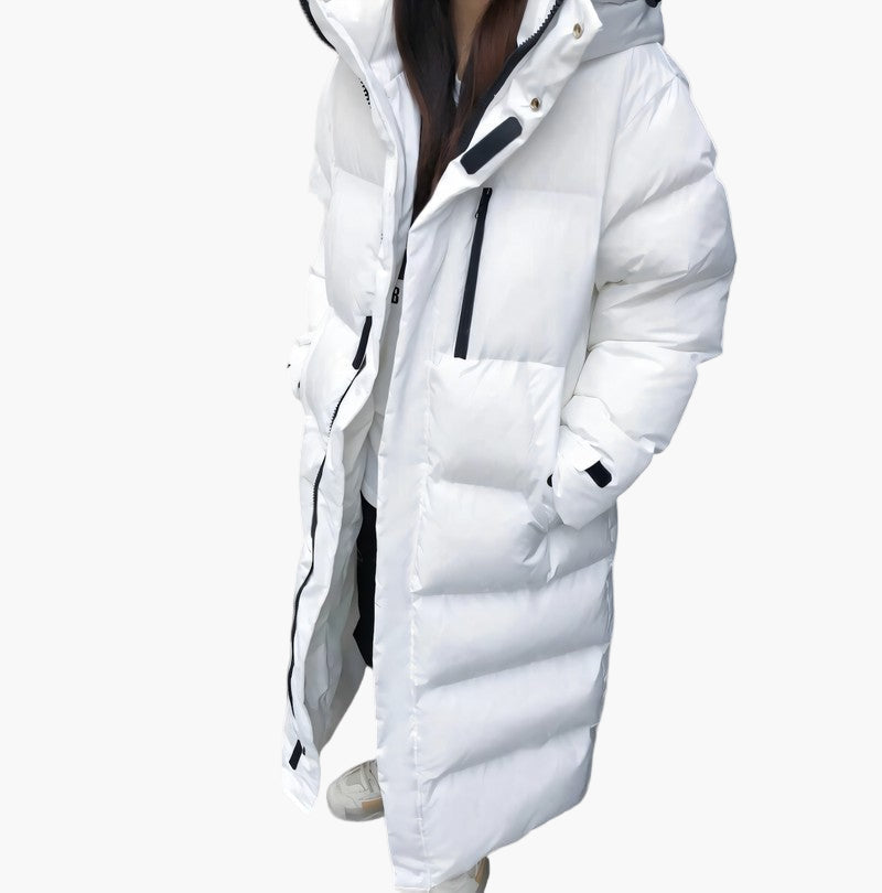 Women's Winter Quilted Coat Long Parka Waterproof with Hood – Elegant Outdoor Companion