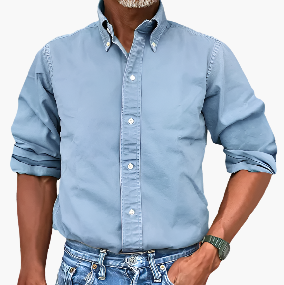 Men's Casual Shirt Classic Long Sleeve – Versatile Business & Casual Shirt