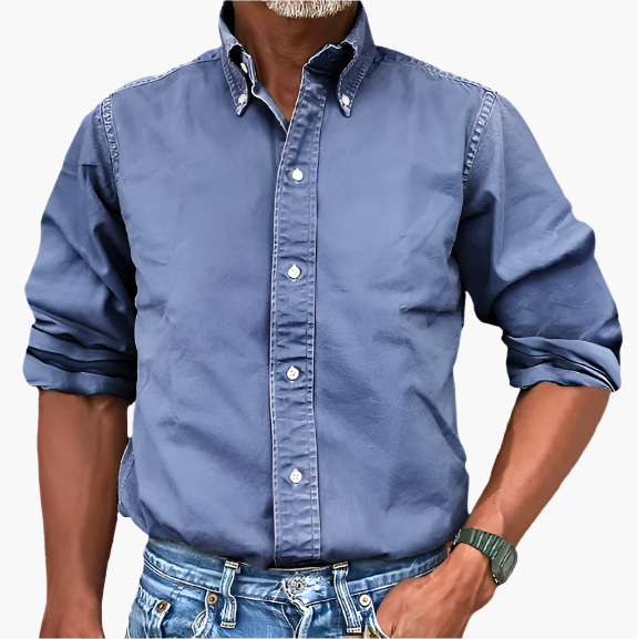 Men's Casual Shirt Classic Long Sleeve – Versatile Business & Casual Shirt