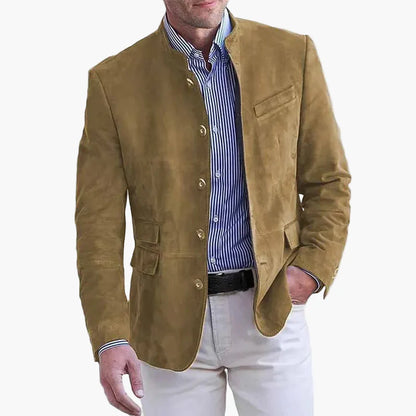 Men's Stand-up Collar Blazer – Modern Blazer for Business & Leisure