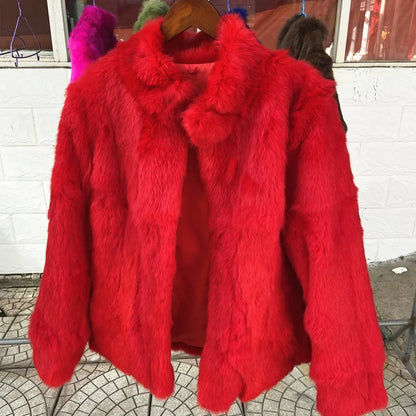 Women's short jacket with stand collar and long sleeves