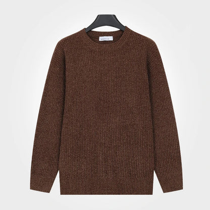 Men's ribbed-knit crew-neck long-sleeve sweater