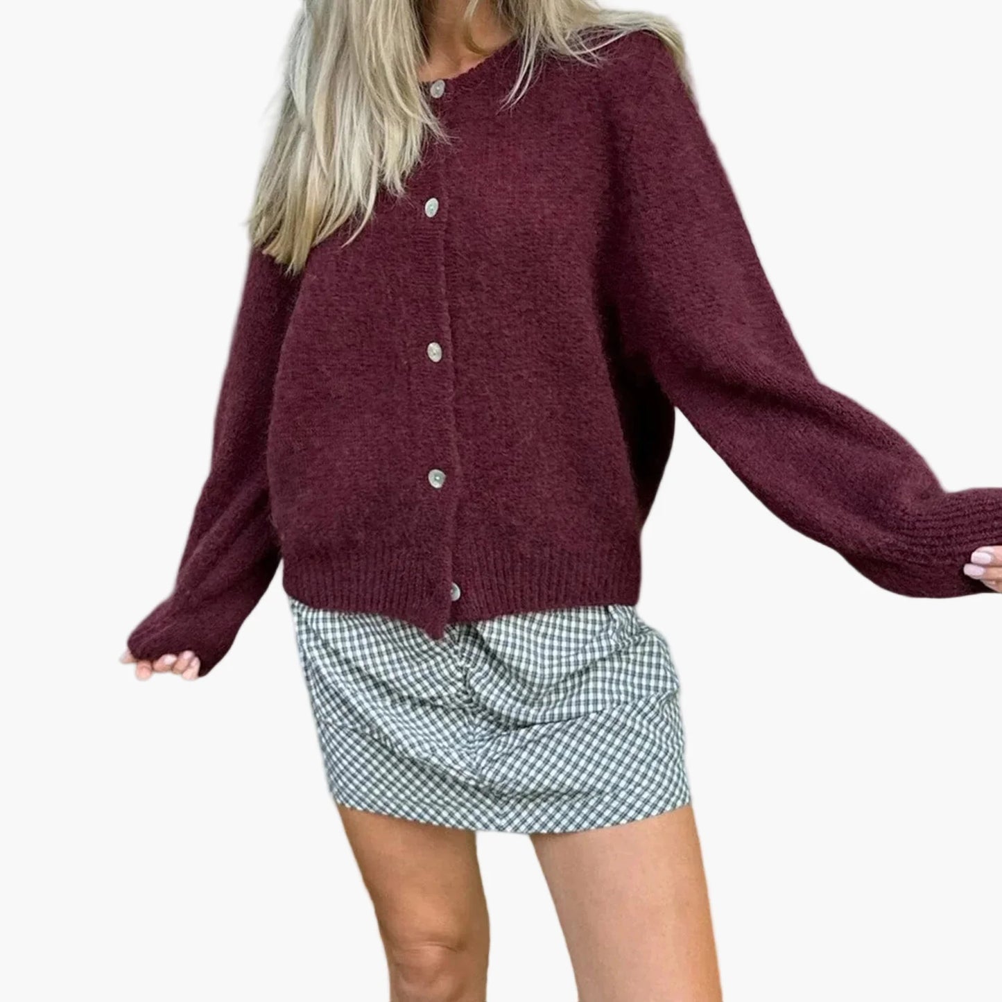 Women's knitted jacket in classic style – Comfortable casual cardigan for everyday use