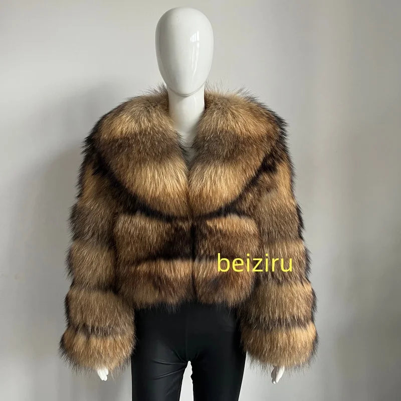 Damen Kurzjacke mit Kunstfell im Stufen-Design