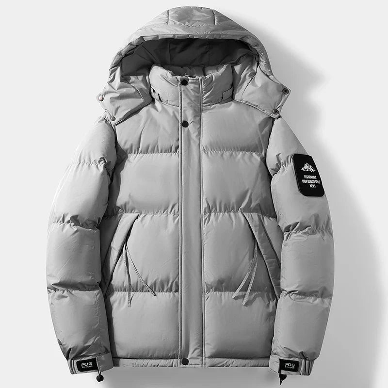 Unisex Winter Puffer Jacket with Hood - Warmly Lined Down Jacket