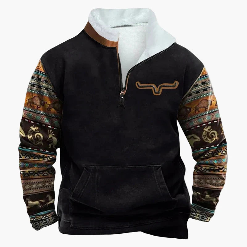 Men's Wild West Vintage Outdoor Sweatshirt – Casual Pullover in Western Style