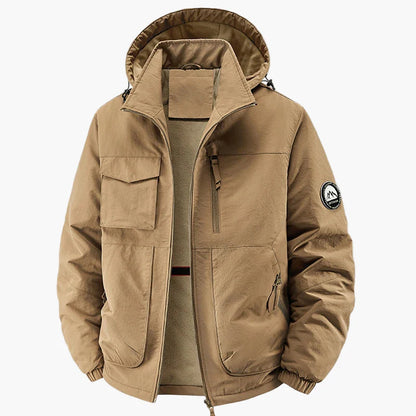 Men's outdoor casual jacket with hood – windproof & warm, ideal for autumn and winter