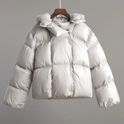 Women's quilted jacket with hood - short puffer jacket in various colors