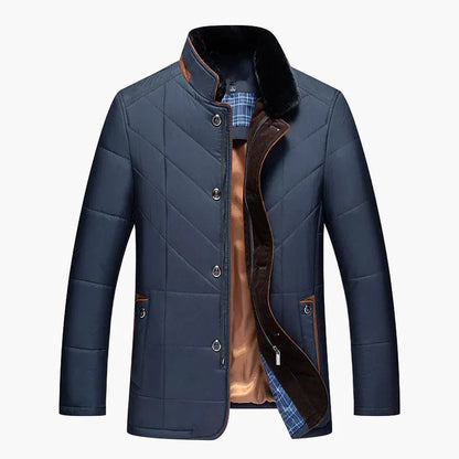 Men's Stand Collar Business Jacket – Elegant Winter Short Parka for Everyday & Office