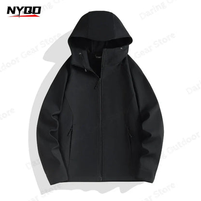 Unisex hooded jacket with zipper and side pockets