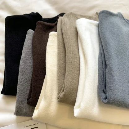 Damen Rollkragenpullover Langarm Feinstrick Weiß