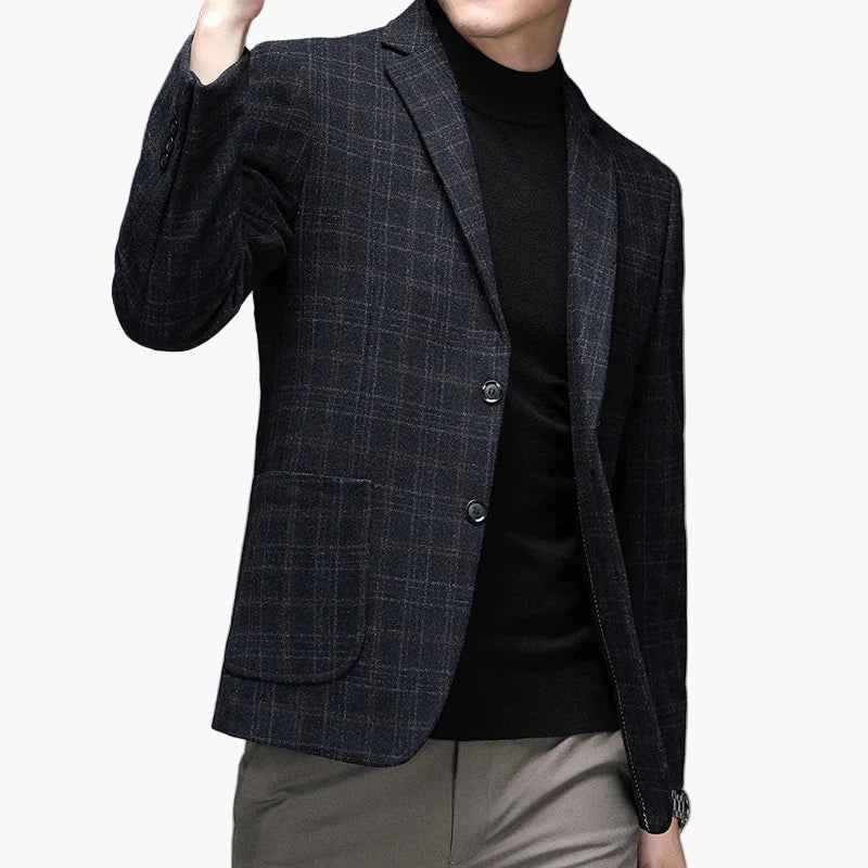 Men's Business Casual Blazer – Modern Checked Look for Office and Everyday Use