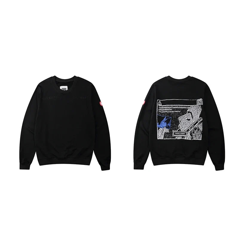 Unisex Sweatshirt Rundhals mit Grafikdruck Langarm