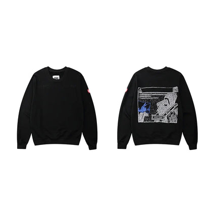 Unisex Sweatshirt Rundhals mit Grafikdruck Langarm