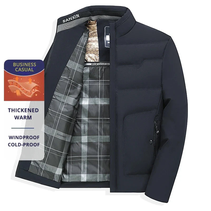 Men's Business Casual Winter Jacket – Windproof, Cold-Resistant, Thickened, Elegant