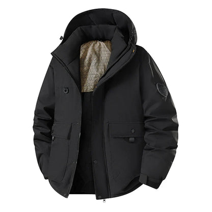 Herren Winterjacke mit Kapuze und Taschen, gepolstert