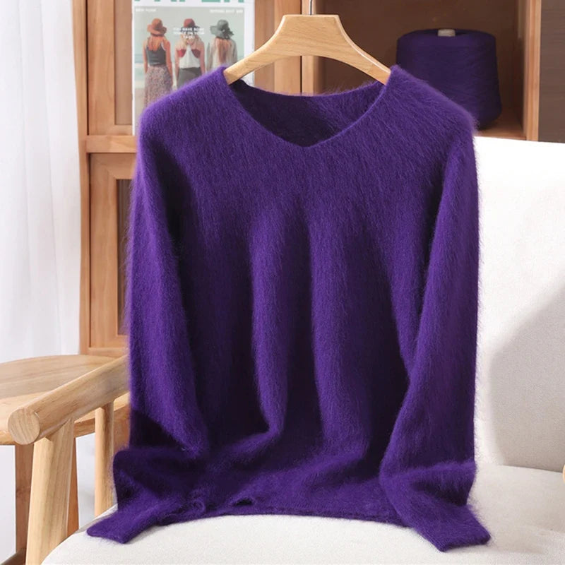 Soft V-Neck Long-Sleeve Sweater