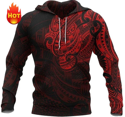 Unisex Hoodie with Hood, Tribal Turtle Pattern