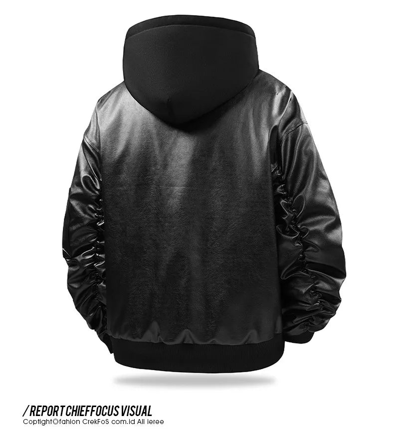 Herren Bomberjacke mit Kapuze, Schwarz