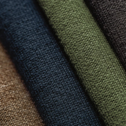 Men's mock-neck fine-knit sweater long-sleeve solid color