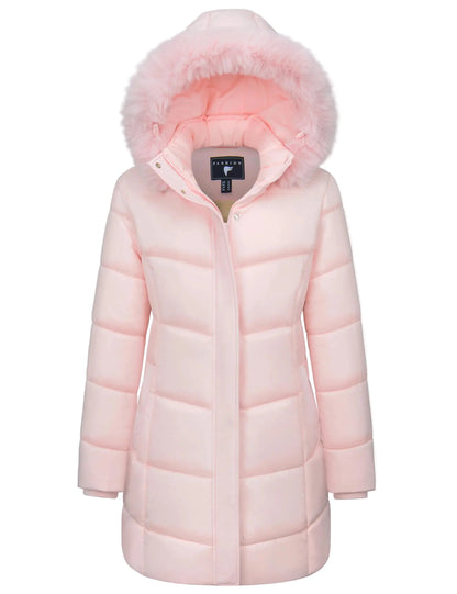 Damen Winter Steppmantel mit Kapuze – Modischer langer Pufferjacke für Alltag & Outdoor