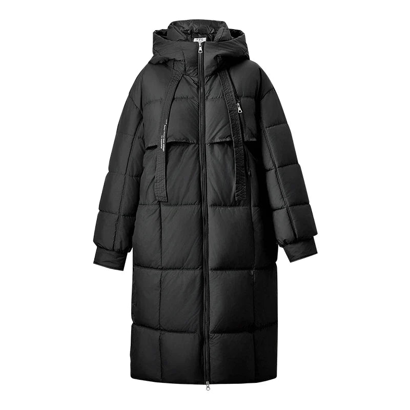 Damen Winter Parka Lang Stehkragen Gesteppt Warm