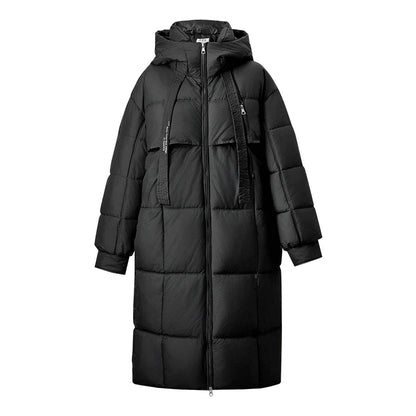 Damen Winter Parka Lang Stehkragen Gesteppt Warm
