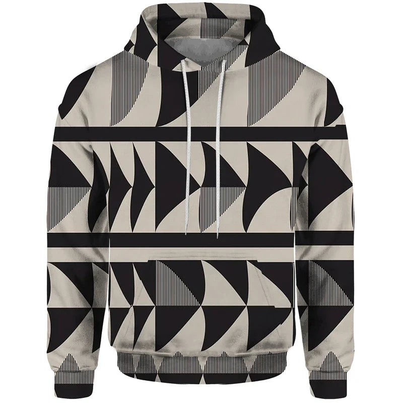Patchwork-design hoodie with mixed patterns and hood