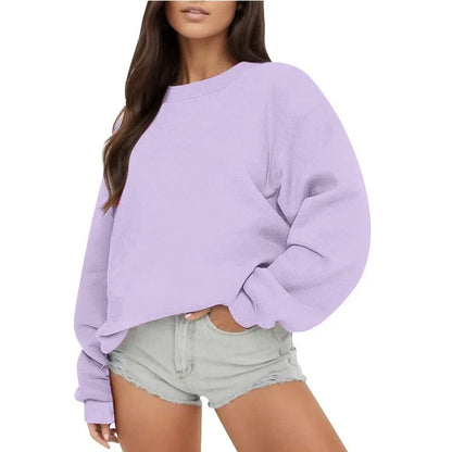 Women's Oversized Crew-Neck Long-Sleeve Sweatshirt
