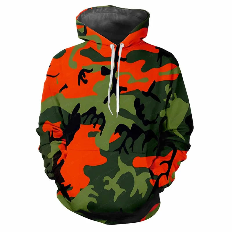 Kapuzenpullover Herren/Unisex Camouflage Muster mit Kängurutasche
