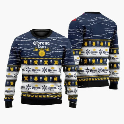 Herren Ugly Christmas Sweater Corona Extra – Lustiger Party-Pullover für Weihnachten