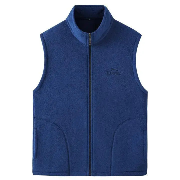 Fleece Weste mit Reißverschluss Stehkragen und Taschen