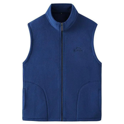 Fleece Weste mit Reißverschluss Stehkragen und Taschen