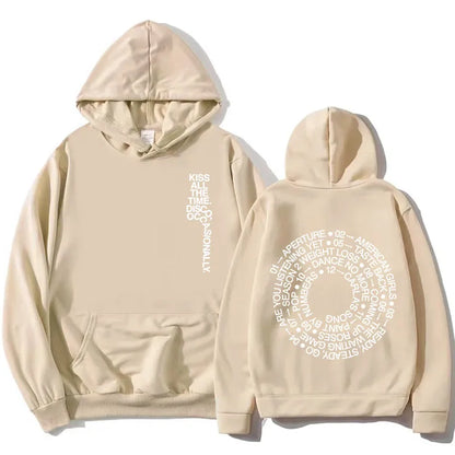 Unisex hoodie with hood, kangaroo pocket, and lettering