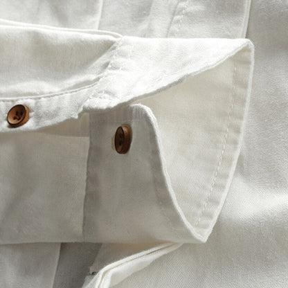 Men's Stand Collar Casual Shirt Vintage Style – Modern Long Sleeve Shirt for Everyday and Business
