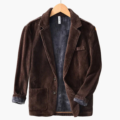 Men's Cord Blazer with Fleece Lining – Classic Casual Jacket for Autumn and Winter