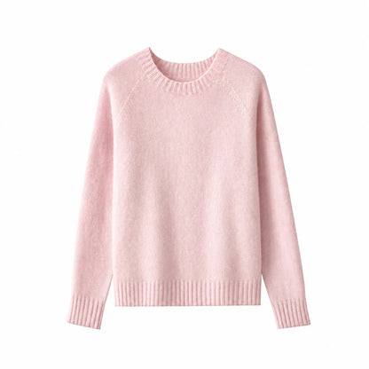 Women's Crew-Neck Sweater Long-Sleeve Basic Knit Sweater